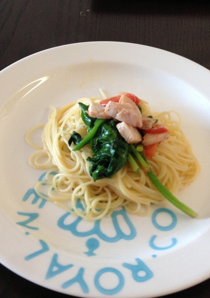 鶏ハムとトマトとほうれん草のパスタ☆-レシピのメイン写真