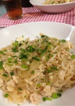 鳥ひき肉とえのきの麻婆春雨-レシピのメイン写真