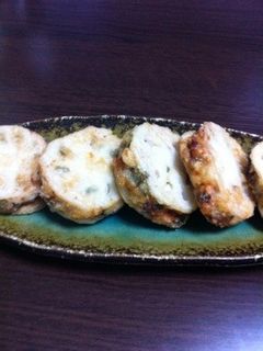 鶏ひき肉の蓮根はさみ揚げ-レシピのメイン写真