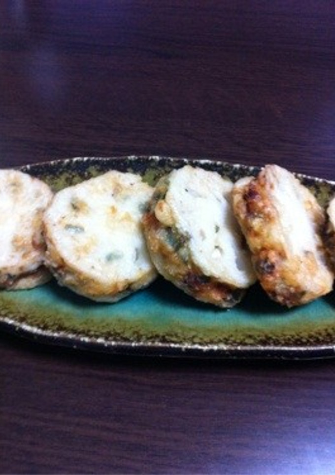 鶏ひき肉の蓮根はさみ揚げ-レシピのメイン写真