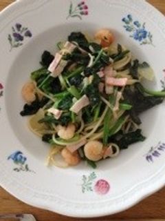 ほうれん草と小エビの和風パスタ-レシピのメイン写真