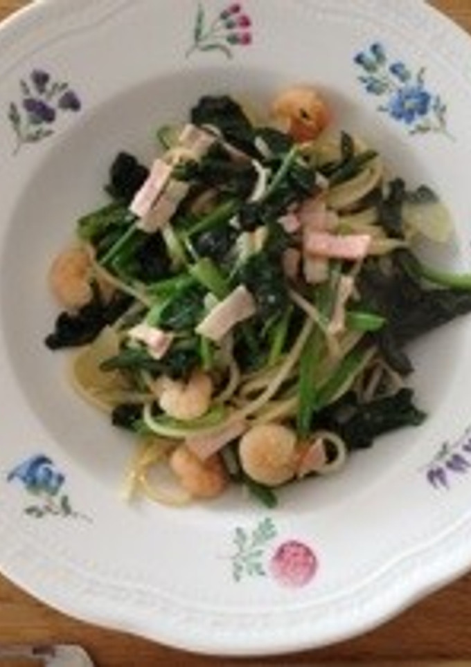 ほうれん草と小エビの和風パスタ-レシピのメイン写真