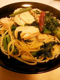 鶏ハムと菜の花のパスタ~春の味♪~-レシピのメイン写真