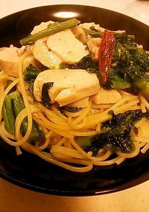 鶏ハムと菜の花のパスタ～春の味♪～-レシピのメイン写真