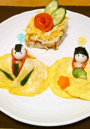 ちらし寿司でお雛様とお内裏様☆-レシピのメイン写真