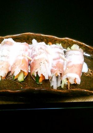 生ハム野菜ロールサラダ（シーザー）-レシピのメイン写真