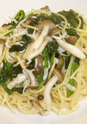 麺つゆで♡ほうれん草としめじのパスタ-レシピのメイン写真