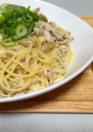 豚肉とごぼうの柚子コショウクリームパスタ-レシピのメイン写真