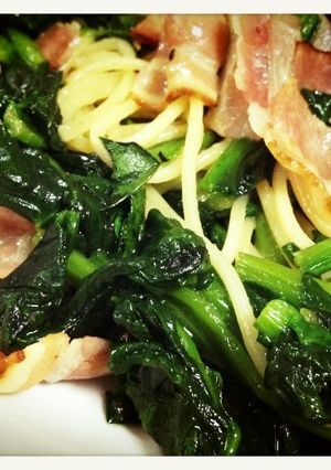 ★豪快ほうれん草たっぷりひとりパスタ★-レシピのメイン写真