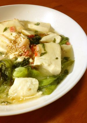 豆腐とチンゲン菜の鶏ガラとろりあんかけ-レシピのメイン写真