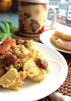 ツナカレーの彩りマカロニサラダ♪-レシピのメイン写真