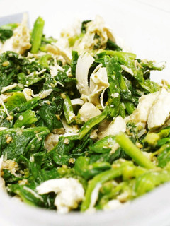 常備菜~ほうれん草とほぐし鶏の胡麻和え-レシピのメイン写真