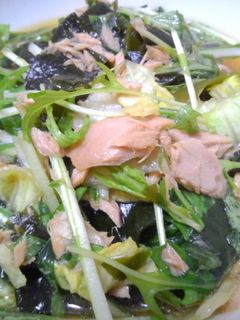 わかめ水菜ツナの中華風サラダ-レシピのメイン写真