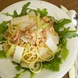 大根とセロリのペペロンチーノ風パスタ