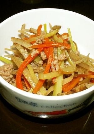 豚のひき肉をきんぴら牛蒡に入れよう-レシピのメイン写真