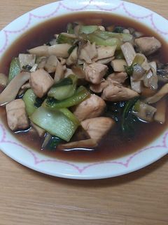 鶏とチンゲンサイのキノコあんかけ-レシピのメイン写真