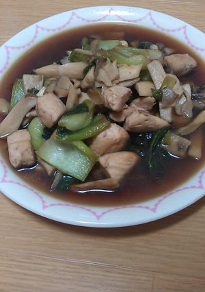 鶏とチンゲンサイのキノコあんかけ-レシピのメイン写真