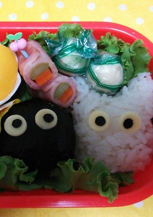 キャラ弁☆小トトロとまっくろくろすけ-レシピのメイン写真