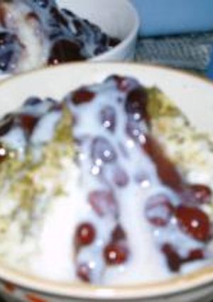 抹茶小豆練乳カキ氷-レシピのメイン写真