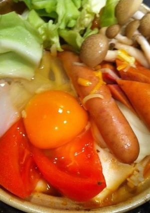 うどんdeイタリアン！トマト鍋焼き-レシピのメイン写真