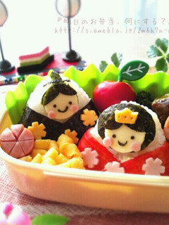 簡単キャラ弁♪ひな祭り♪お雛様&お内裏様-レシピのメイン写真
