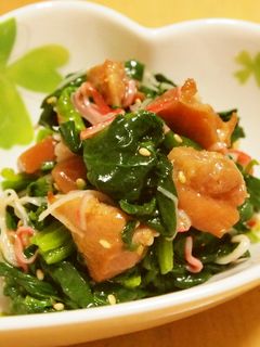 ほうれん草と焼き鳥缶の和え物-レシピのメイン写真