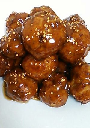 れんこん入り肉団子☆すし酢で甘酢あん-レシピのメイン写真