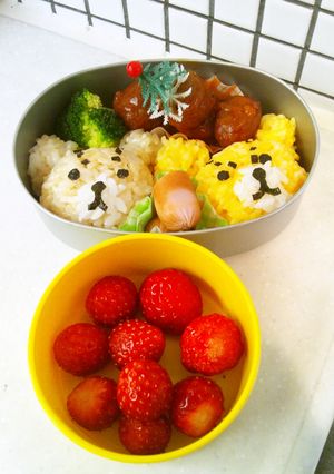 キャラ弁！仲良しくまさん弁当-レシピのメイン写真