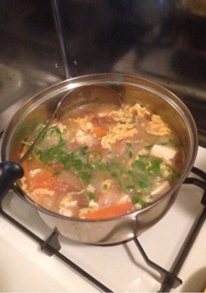 豆苗入りトロトロ味噌スープ-レシピのメイン写真