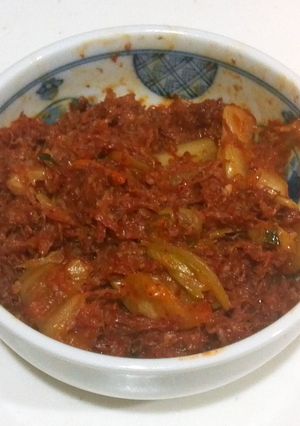 ジャンクな簡単おつまみ！キムチコンビーフ-レシピのメイン写真