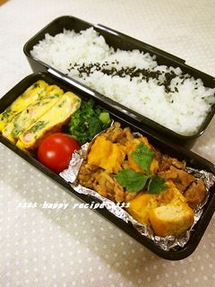 お弁当に!厚揚げと豚肉のチーズカレー炒め-レシピのメイン写真