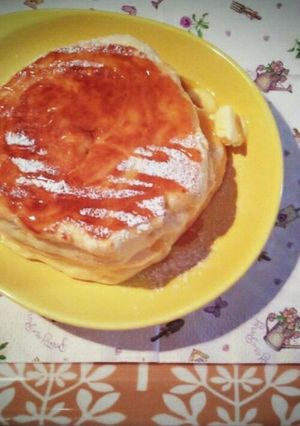簡単!分厚いふわふわホットケーキ♪-レシピのメイン写真