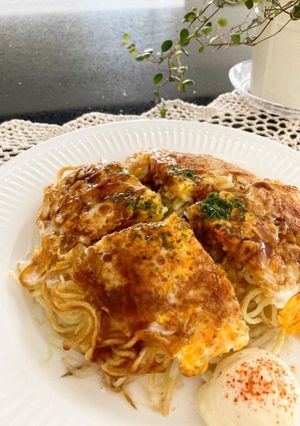 節約キャベツともやし広島風お好み焼き-レシピのメイン写真