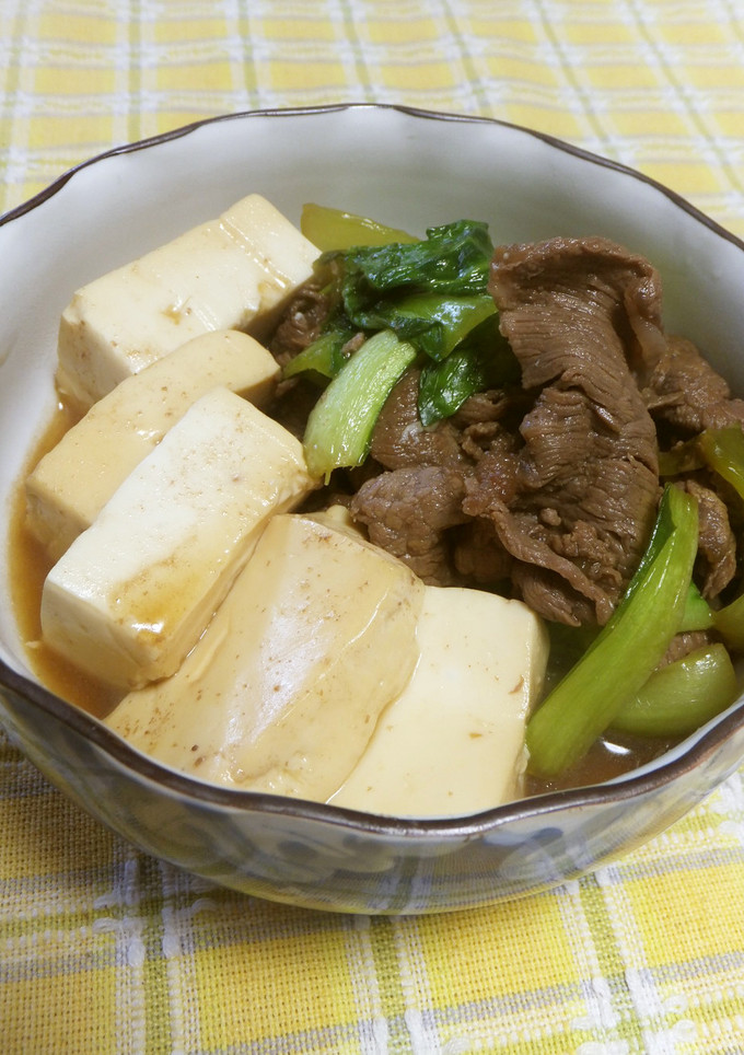 牛肉と青梗菜と豆腐のすき煮-レシピのメイン写真