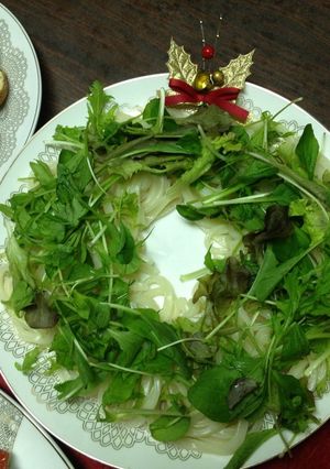 ☆うどんでクリスマスリース☆-レシピのメイン写真