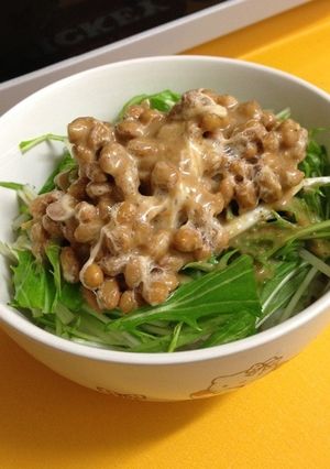納豆と水菜のゴマだれ丼-レシピのメイン写真
