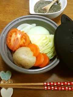 たっぷり胡麻酢で食べる蒸し野菜❀-レシピのメイン写真