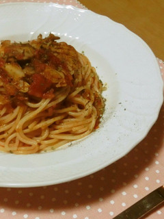 *舞茸とベーコンのトマトパスタ*-レシピのメイン写真