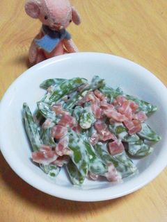 歯ごたえ◎スナックエンドウのウメマヨ和え-レシピのメイン写真