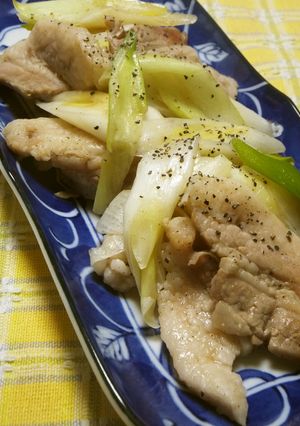 長ネギと豚バラ肉の黒こしょう炒め-レシピのメイン写真