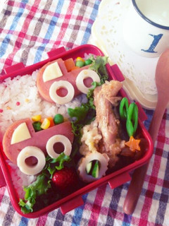 キャラ弁*ハムステーキde簡単☆トラック-レシピのメイン写真
