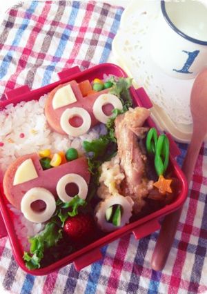 キャラ弁*ハムステーキde簡単☆トラック-レシピのメイン写真