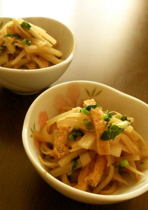 大根の皮と葉っぱで♪油揚げのさっと炒め-レシピのメイン写真