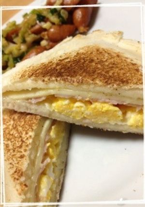 朝食に♡フライパンでホットサンド♪-レシピのメイン写真