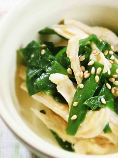 【冷蔵庫掃除】ニラと蒸し鶏の酢味噌和え-レシピのメイン写真