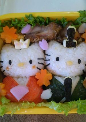 桜ﾋﾗﾘひな祭り☆キャラ弁☆ｷﾃｨちゃん-レシピのメイン写真