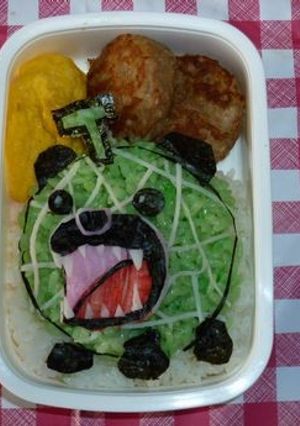 キャラ弁　メロン熊-レシピのメイン写真