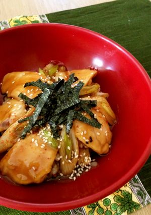 鶏むね肉のクワ焼き丼 (ノンオイル）-レシピのメイン写真