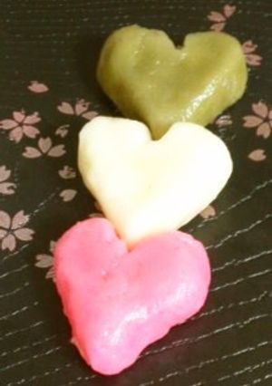 簡単ラブリー♪もちもちやわらかハート団子-レシピのメイン写真
