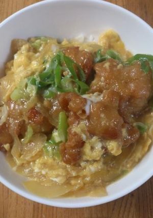 簡単！冷凍から揚げで親子丼！-レシピのメイン写真